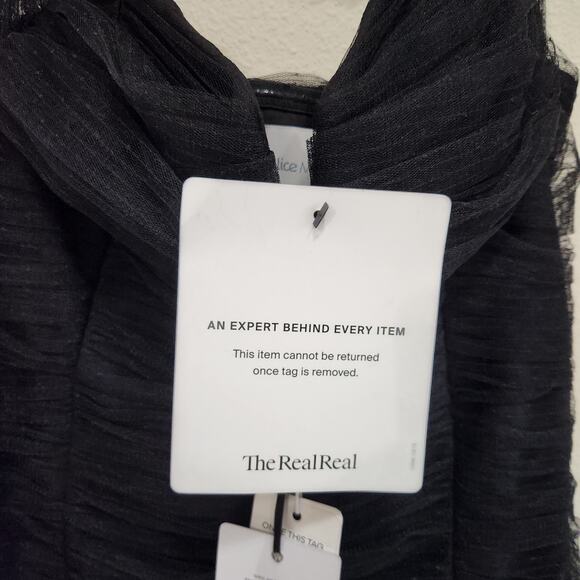 Alice McCall Goodvibes Tulle Tie Off Shoulder Fitted Mini Dress Black Size US 8 - Picture 9 of 15